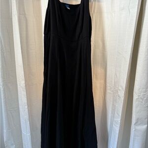 Black Linen Sleeveless Dress